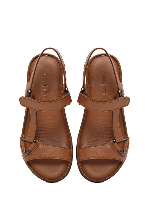 Kadın Taba Deri Comfort Sandalet 25SFD340518 - Görsel 8