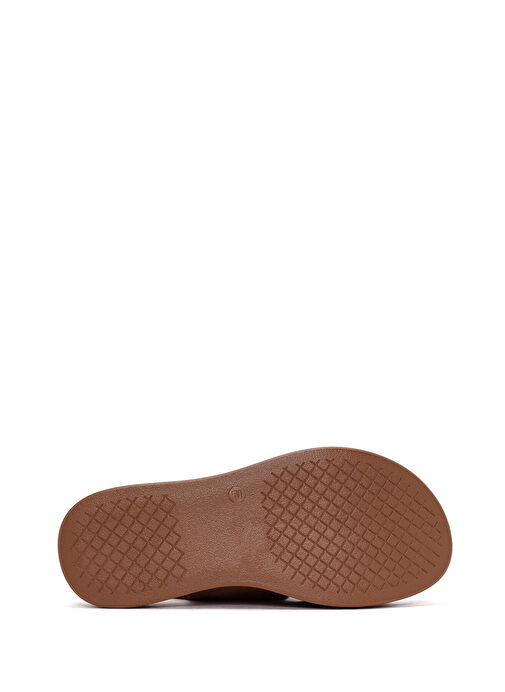 Kadın Pudra Kalın Tabanlı Tokalı Süet Deri Comfort Sandalet 25SFD340710 - Görsel 5