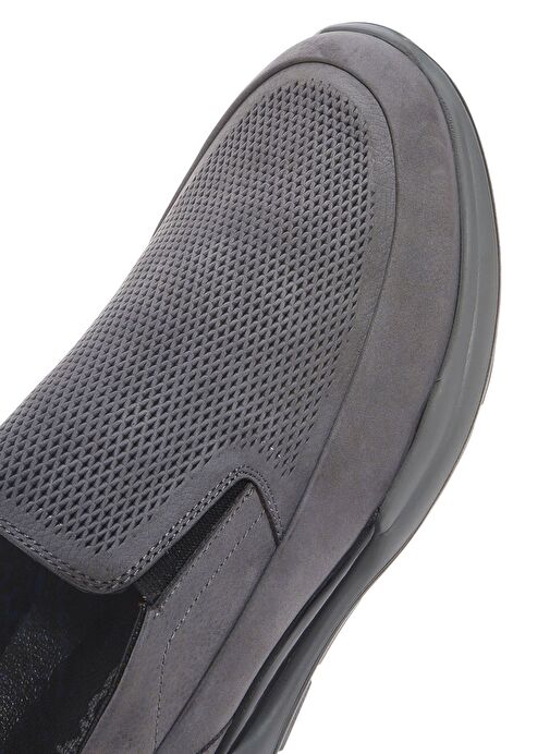 Erkek Gri Kalın Tabanlı Nubuk Deri Comfort Casual Ayakkabı 25SFD6412V3 - Görsel 9