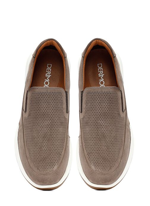 Erkek Vizon Kalın Tabanlı Nubuk Deri Comfort Casual Ayakkabı 25SFD6412V3 - Görsel 8