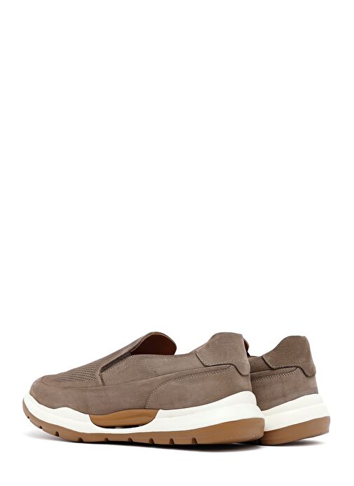 Erkek Vizon Kalın Tabanlı Nubuk Deri Comfort Casual Ayakkabı 25SFD6412V3 - Görsel 6