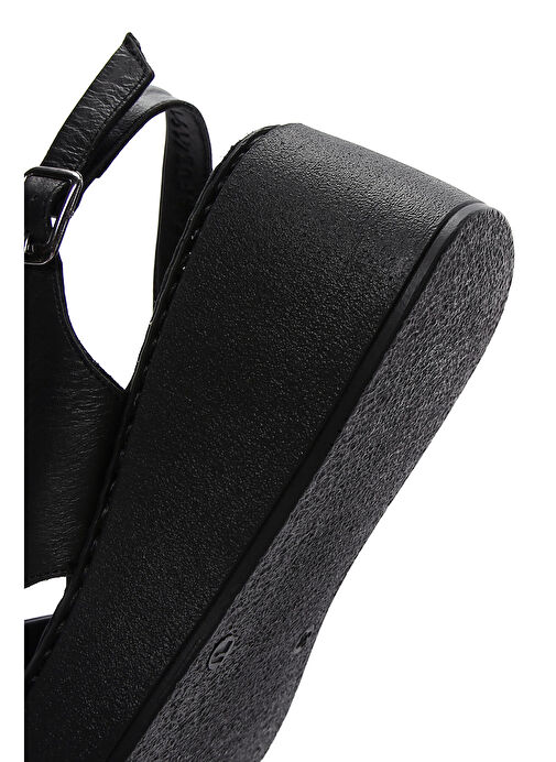 Derimod Derimod Kadın Siyah Kalın Tabanlı Deri Comfort Sandalet 25SFD340818 Sandalet & Terlik | Boyner Siyah - 8. görsel