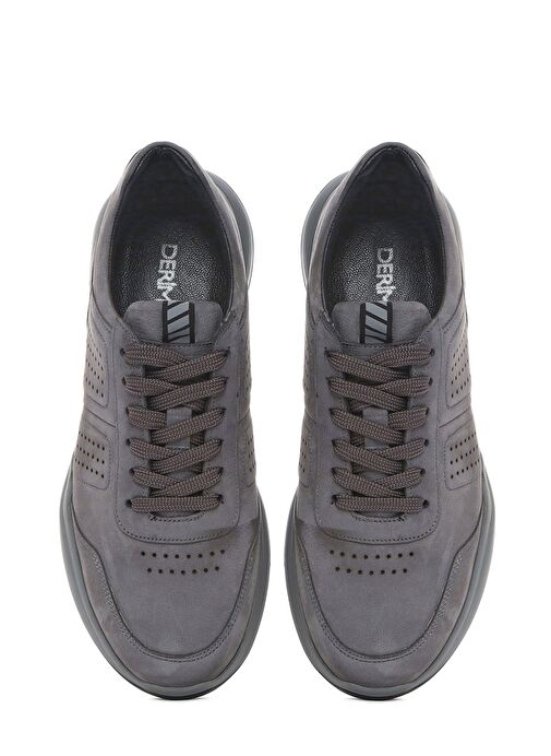 Erkek Gri Bağcıklı Nubuk Deri Casual Ayakkabı 25SFD6413V3 - Görsel 8
