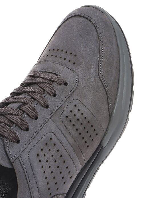 Erkek Gri Bağcıklı Nubuk Deri Casual Ayakkabı 25SFD6413V3 - Görsel 9