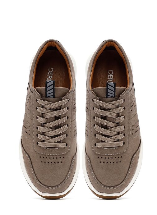 Erkek Vizon Bağcıklı Nubuk Deri Casual Ayakkabı 25SFD6413V3 - Görsel 8