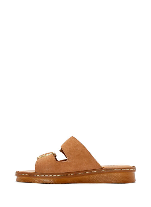 Kadın Pudra Tokalı Süet Deri Comfort Terlik 25SFD340110 - Görsel 3