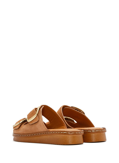 Kadın Pudra Tokalı Süet Deri Comfort Terlik 25SFD340110 - Görsel 6