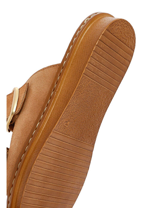 Kadın Pudra Tokalı Süet Deri Comfort Terlik 25SFD340110 - Görsel 9