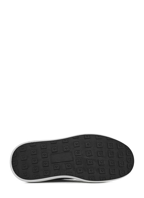 Erkek Siyah Bağcıklı Kalın Tabanlı Deri Sneaker 25SFD641618 - Görsel 5
