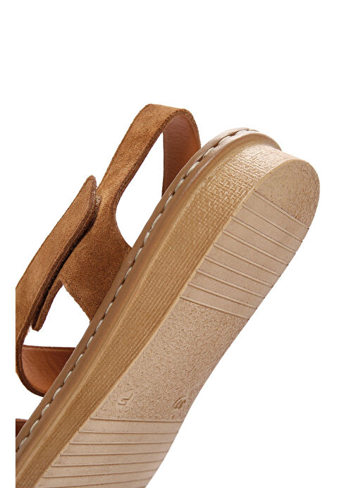 Kadın Taba Süet Deri Comfort Sandalet 25SFD340210 - Görsel 8