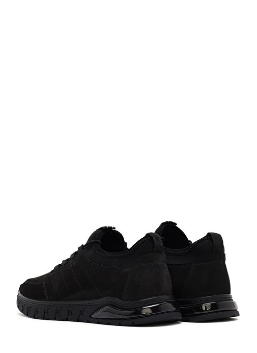 Erkek Siyah Bağcıklı Nubuk Deri Comfort Sneaker 25SFD6418V3 - Görsel 6