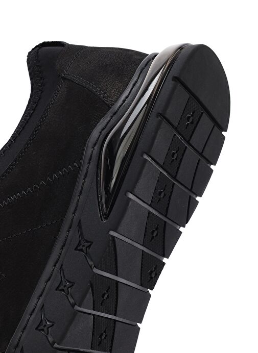 Erkek Siyah Bağcıklı Nubuk Deri Comfort Sneaker 25SFD6418V3 - Görsel 9