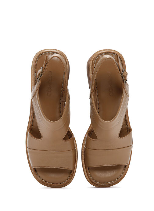 Derimod Derimod Belirsiz Kadın Camel Bilekten Bantlı Kalın Topuklu Deri Sandalet 25SFD341018 Sandalet & Terlik | Boyner Belirsiz - 8. görsel