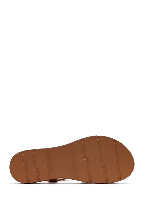 Kadın Taba Bilekten Tokalı Deri Sandalet 25SFD341614 - Görsel 5