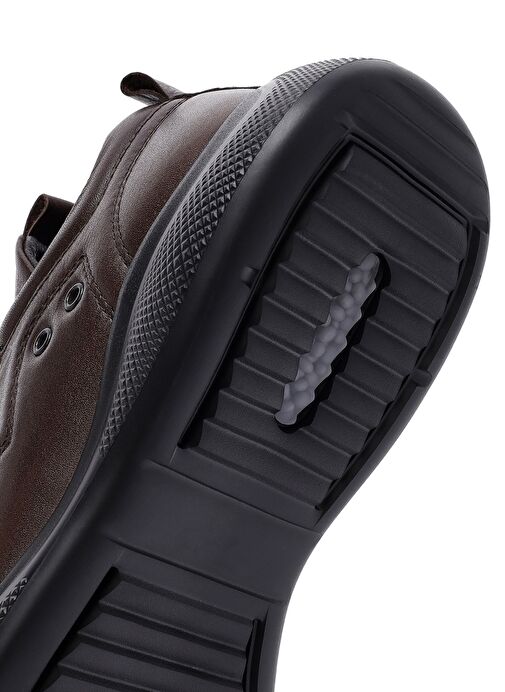 Erkek Kahverengi Bağcıklı Deri Sneaker 25SFD642318 - Görsel 9