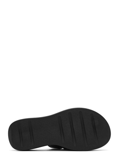 Kadın Siyah Tokalı Kalın Tabanlı Deri Comfort Terlik 25SFD341318 - Görsel 5