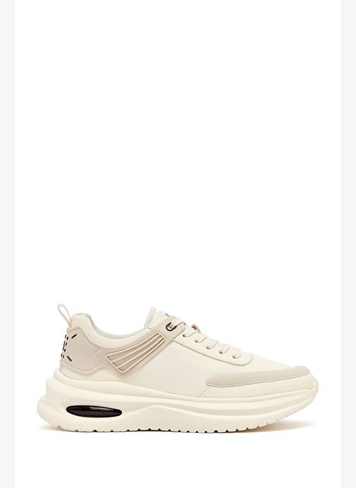 Erkek Bej Bağcıklı Kalın Tabanlı Kumaş Sneaker 25SFD69226F - Görsel 2