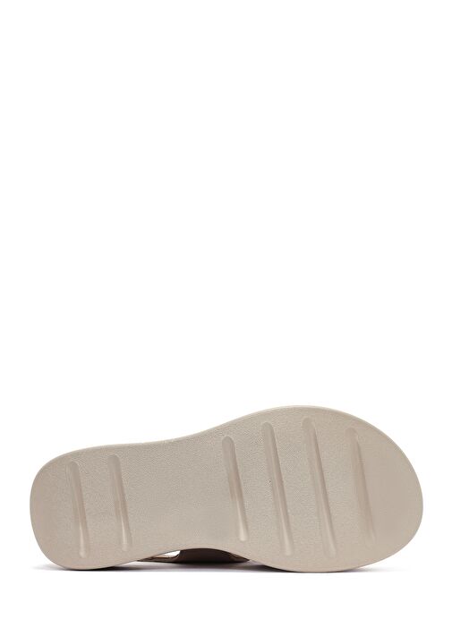 Kadın Vizon Bilekten Tokalı Kalın Tabanlı Süet Deri Comfort Sandalet 25SFD342310 - Görsel 5