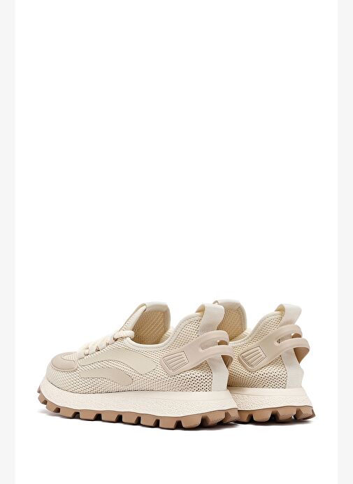 Derimod Zero Erkek Bej Bağcıklı Kalın Tabanlı Kumaş Sneaker 25SFD69406F - Görsel 6