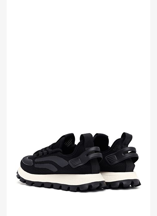 Derimod Zero Erkek Siyah Bağcıklı Kalın Tabanlı Kumaş Sneaker 25SFD69406F - Görsel 6
