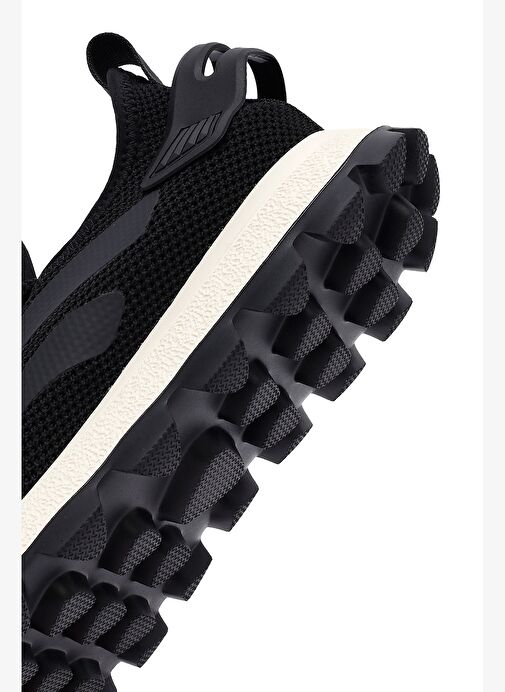 Derimod Zero Erkek Siyah Bağcıklı Kalın Tabanlı Kumaş Sneaker 25SFD69406F - Görsel 9