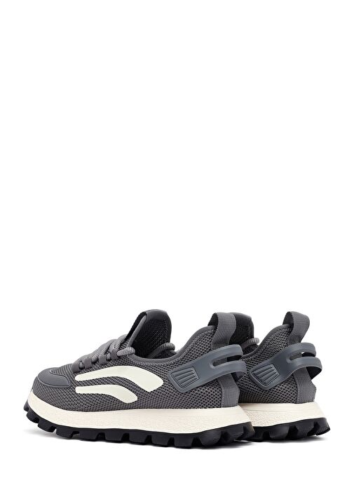 Erkek Gri Bağcıklı Kalın Tabanlı Kumaş Sneaker 25SFD69406F - Görsel 6