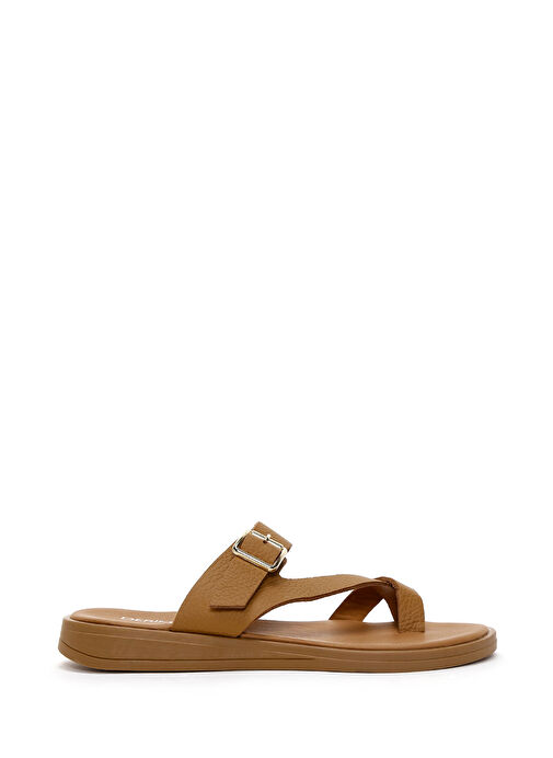 Kadın Taba Parmak Arası Deri Terlik 25SFD1500FT - Görsel 2