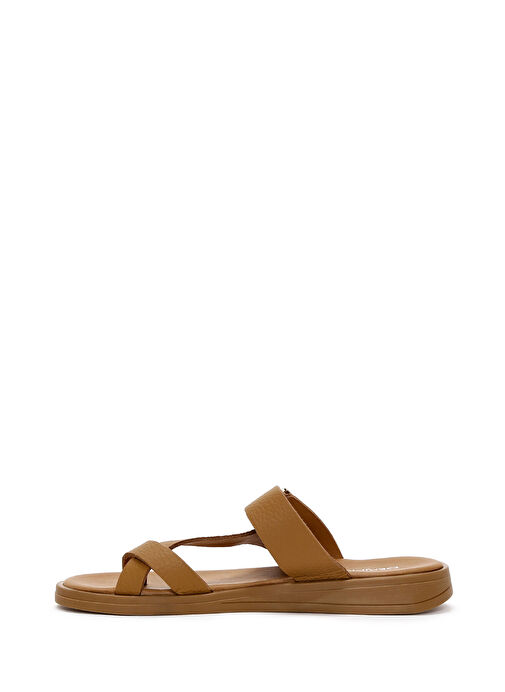 Kadın Taba Parmak Arası Deri Terlik 25SFD1500FT - Görsel 3