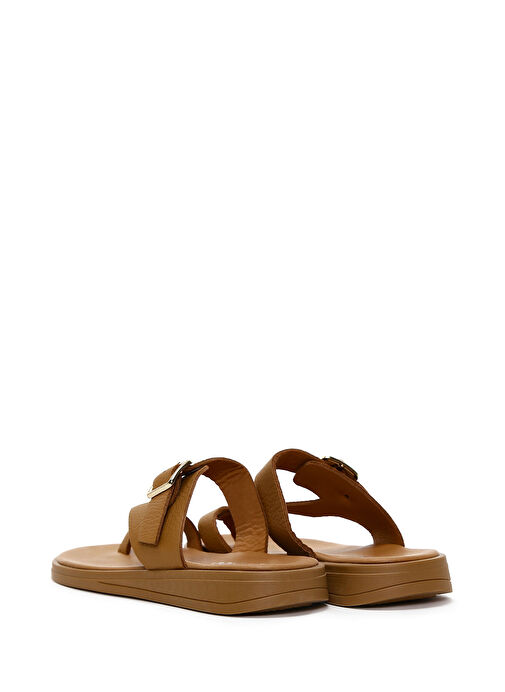 Kadın Taba Parmak Arası Deri Terlik 25SFD1500FT - Görsel 6