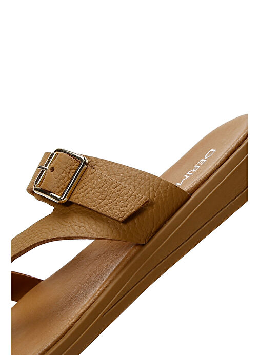 Kadın Taba Parmak Arası Deri Terlik 25SFD1500FT - Görsel 8