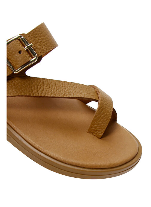 Kadın Taba Parmak Arası Deri Terlik 25SFD1500FT - Görsel 9