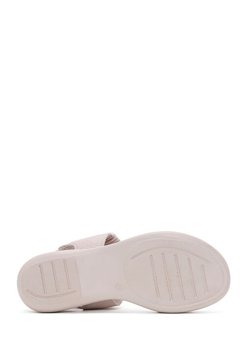 Kadın Vizon Deri Comfort Sandalet 25SFD150818 - Görsel 5