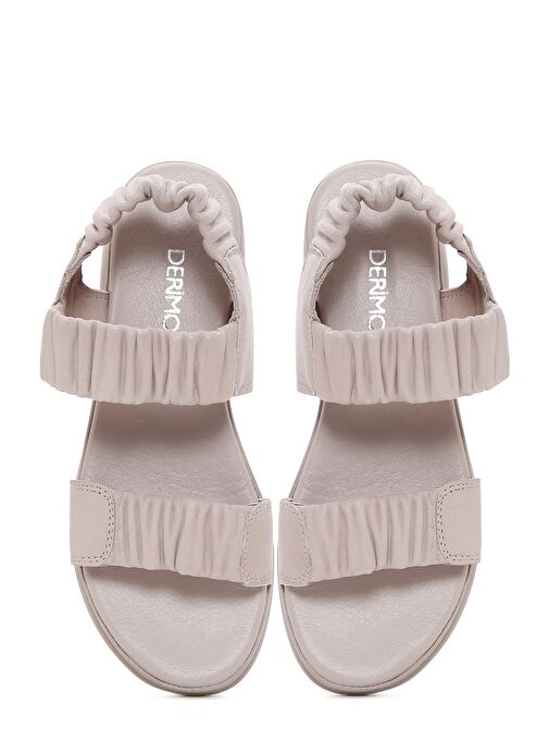 Kadın Vizon Deri Comfort Sandalet 25SFD150818 - Görsel 7