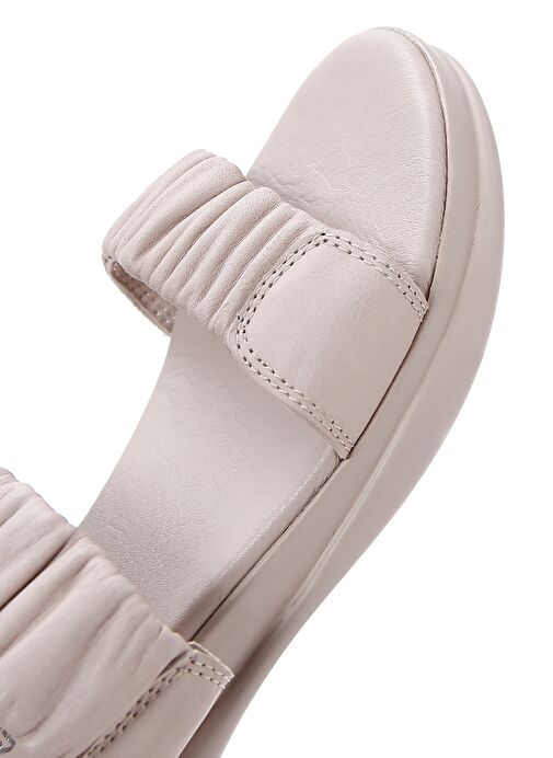 Kadın Vizon Deri Comfort Sandalet 25SFD150818 - Görsel 8