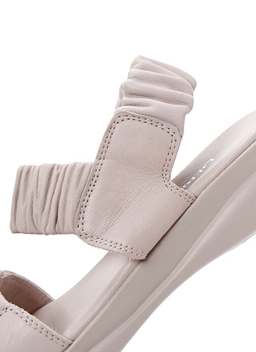 Kadın Vizon Deri Comfort Sandalet 25SFD150818 - Görsel 9