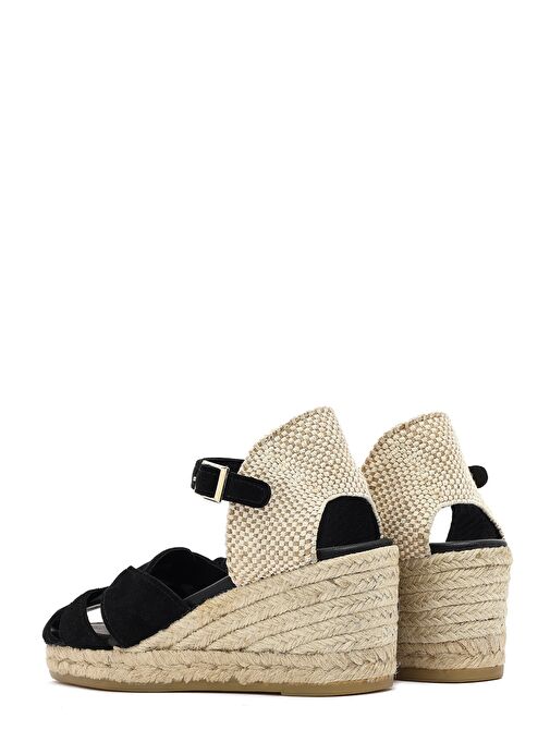 Derimod Derimod Kadın Siyah Bilekten Bantlı Dolgu Topuklu Süet Deri Espadril Sandalet 25SFD151110 Boyner'de! Siyah - 7. görsel
