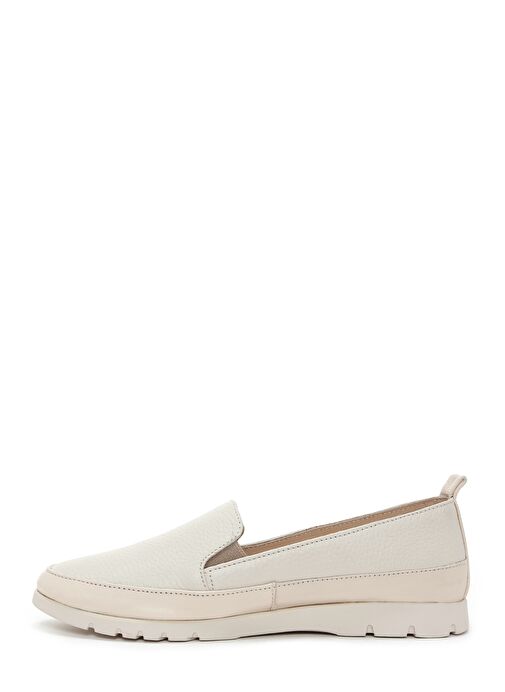 Kadın Krem Deri Comfort Loafer 25SFD1513FT - Görsel 3