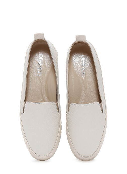 Kadın Krem Deri Comfort Loafer 25SFD1513FT - Görsel 7