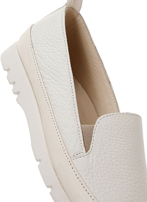 Kadın Krem Deri Comfort Loafer 25SFD1513FT - Görsel 8