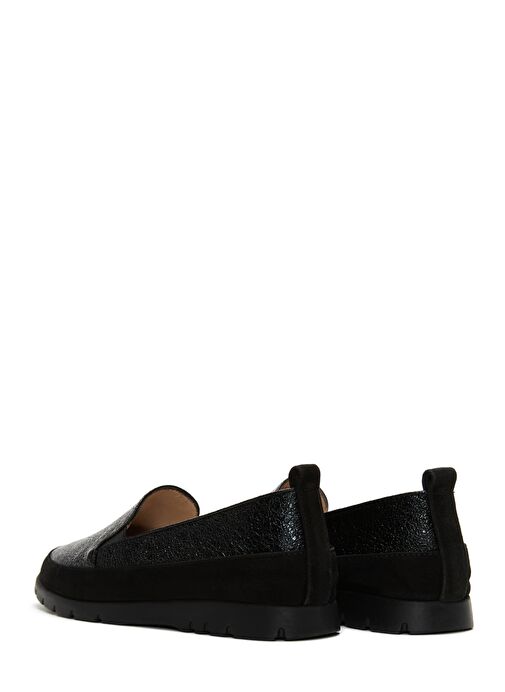 Kadın Siyah Simli Deri Comfort Loafer 25SFD1513SM - Görsel 6