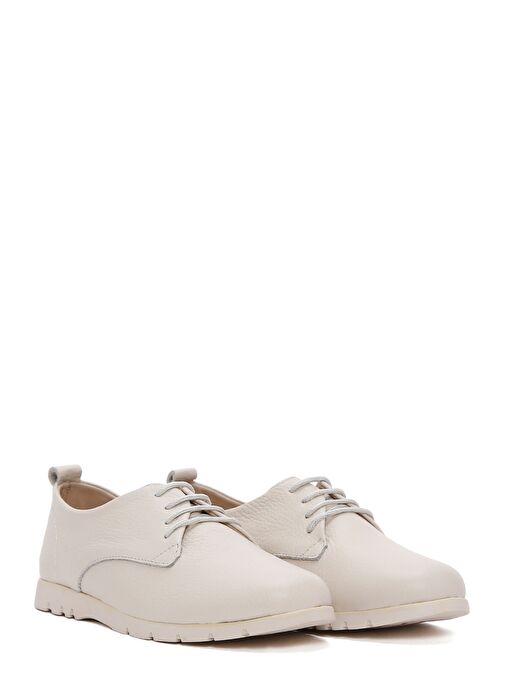 Derimod Derimod Kadın Bej Bağcıklı Deri Comfort Ayakkabı 25SFD1515FT Boyner'de! Bej - 4. görsel