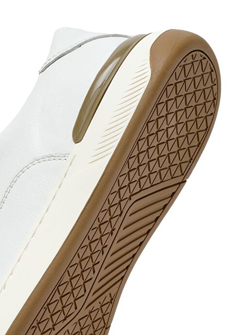 Erkek Beyaz Bağcıklı Deri Sneaker 25SFD688418 - Görsel 9