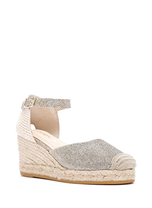 Derimod Derimod Kadın Bej Bilekten Bantlı Dolgu Topuklu Deri Espadril 25SFD151214 Casual Ayakkabı | Boyner Bej - 7. görsel