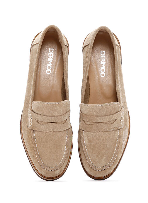 Derimod Derimod Kadın Bej Süet Deri Maskülen Loafer 25SFD151610 Boyner'de! Bej - 8. görsel