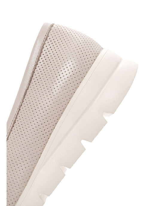 Kadın Krem Tokalı Deri Comfort Loafer 25SFD151718 - Görsel 9