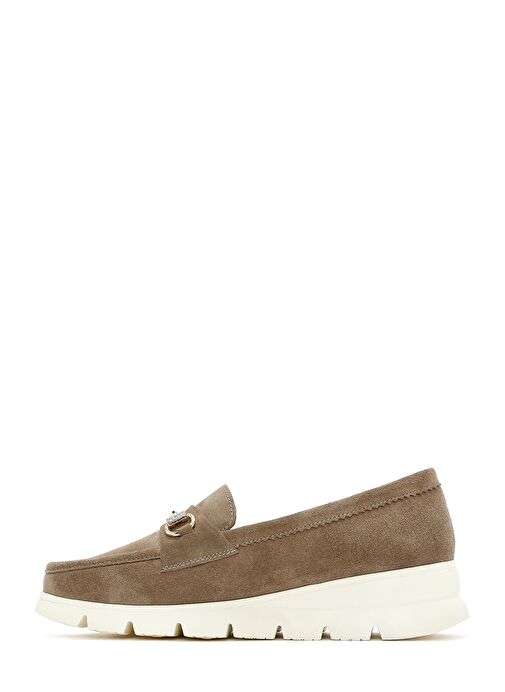 Kadın Vizon Dolgu Topuklu Süet Deri Comfort Loafer 25SFD151710 - Görsel 3