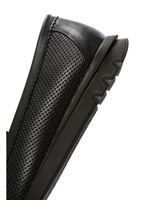 Kadın Siyah Tokalı Deri Comfort Loafer 25SFD151818 - Görsel 8