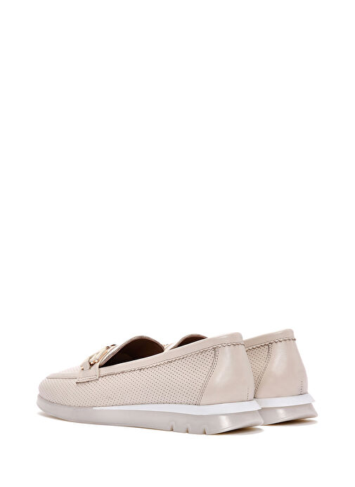 Kadın Krem Tokalı Deri Comfort Loafer 25SFD151818 - Görsel 6