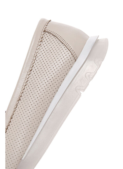 Kadın Krem Tokalı Deri Comfort Loafer 25SFD151818 - Görsel 9