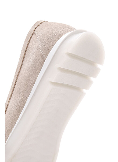 Kadın Bej Tokalı Süet Deri Comfort Loafer 25SFD151910 - Görsel 9